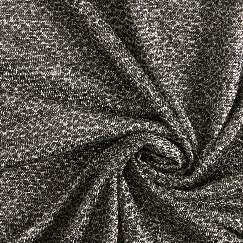Jacquardjersey leopardmönster – guldmetallic/grått,  image number 1