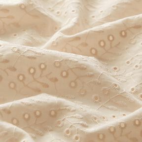 Batist Engelskt broderi bladrankor – kräm, 