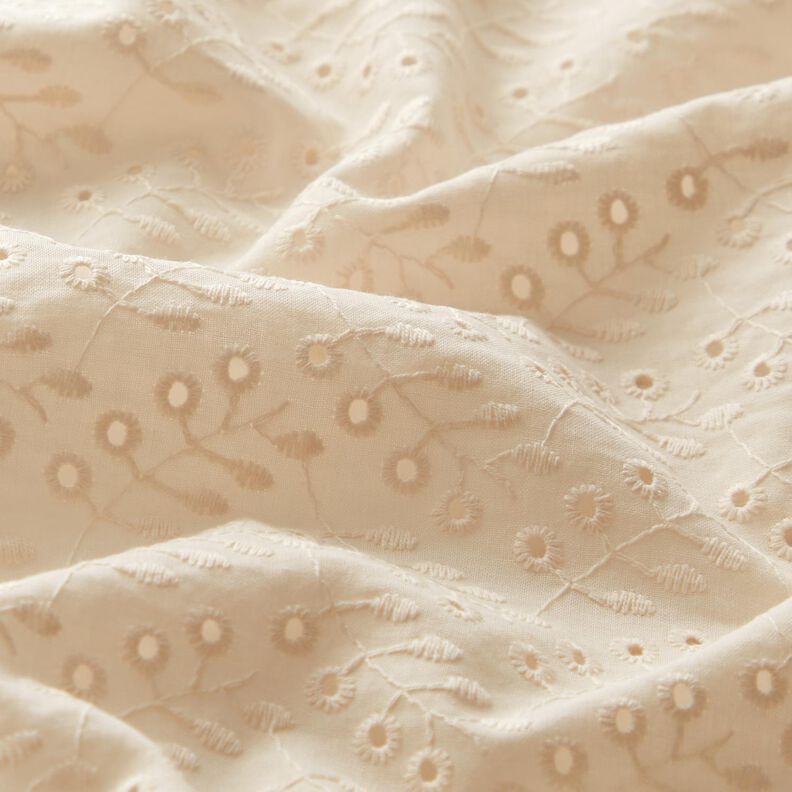 Batist Engelskt broderi bladrankor – kräm,  image number 2