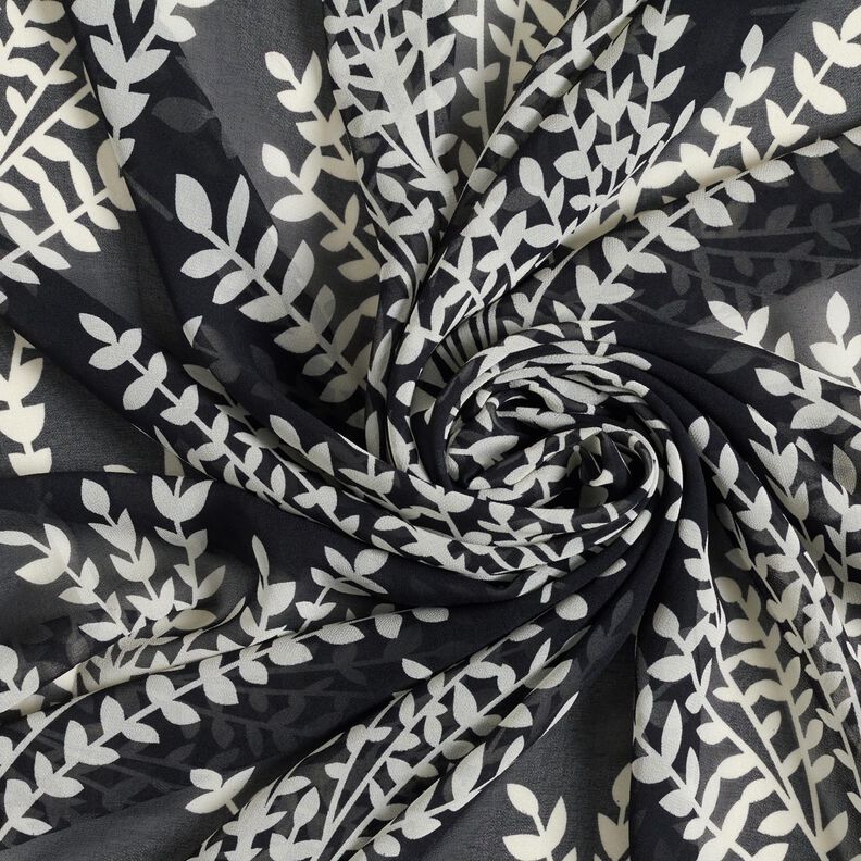 Chiffong stora grenar – svart/vit,  image number 3