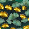 Bomullsjersey Ginkgo | Glitzerpüppi – mörkgrön/gammalguld,  thumbnail number 1