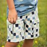 Bomullsjersey Check | Poppy Fabrics – natur/blågrått,  thumbnail number 5