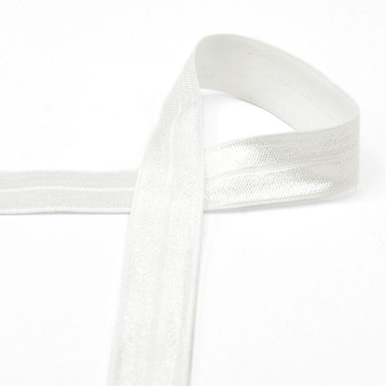 Elastiskt kantband (vikt resår) glänsande [20 mm] – yllevit,  image number 1