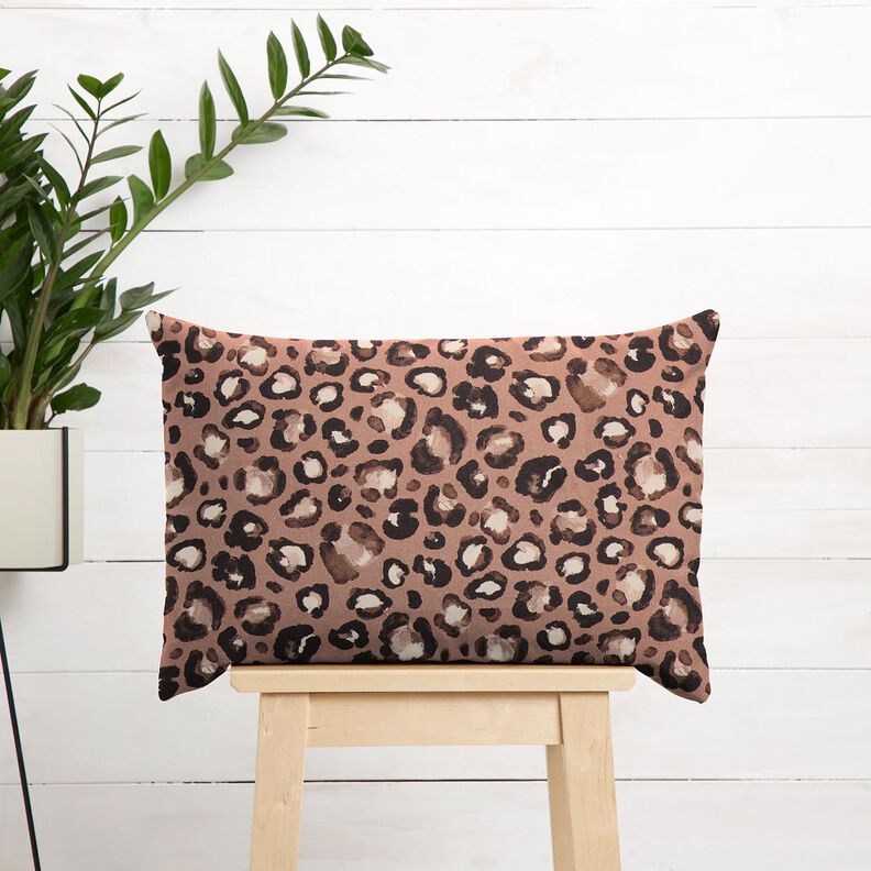 Dekorationstyg Canvas leoprickar – kanel/svart, image number 6