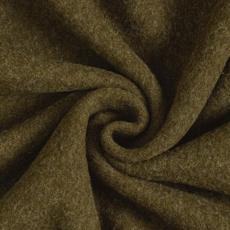 Ullfleece ren nyull Enfärgat – mörk-oliv, image number 1