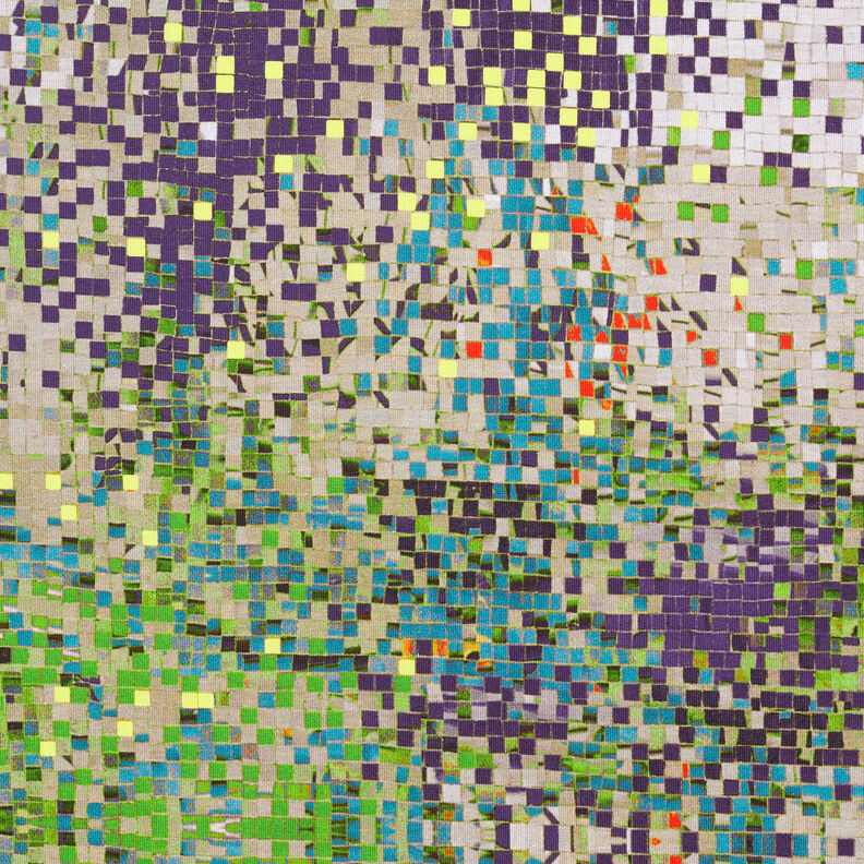 GOTS Bomullsjersey Utspridd mosaik | TCC x LOOKS by Wolfgang Joop – äppelgrönt/mörkbeige,  image number 8