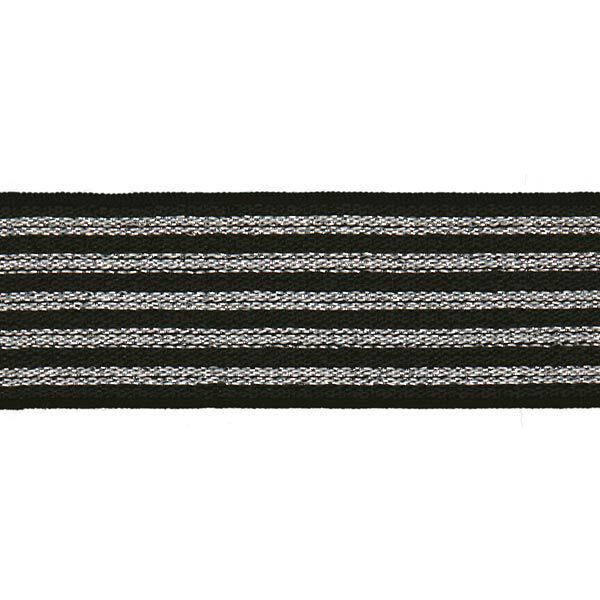 Randigt gummiband [ Bredd: 25 mm ] – svart/silver,  image number 1