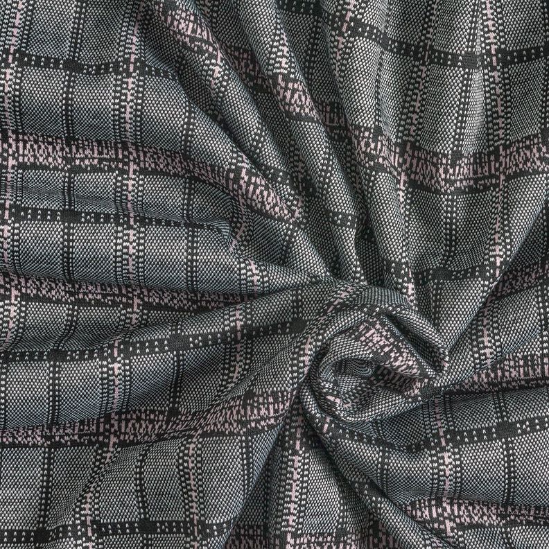 Stickad jacquard rutig – svart/vit,  image number 3