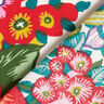 Bomullstyg Kretong Blommigt – rött,  thumbnail number 4