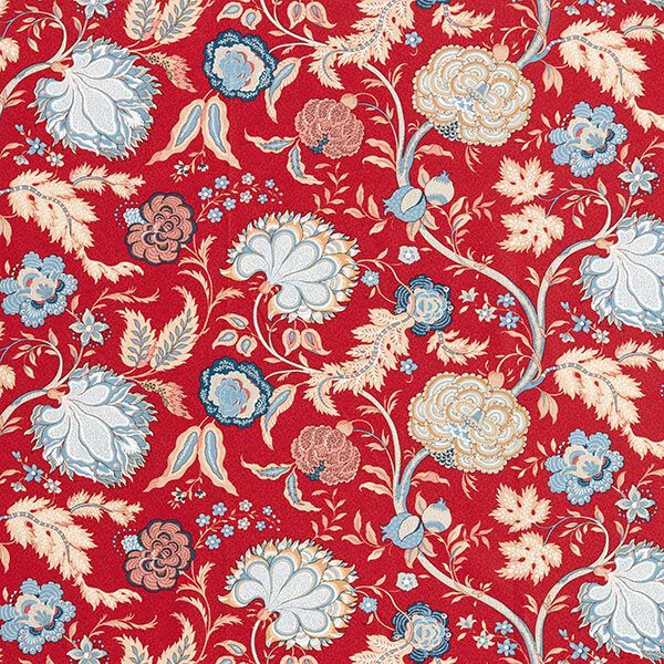 Dekorationstyg Canvas Orientaliskt blommönster – kaminrött,  image number 1