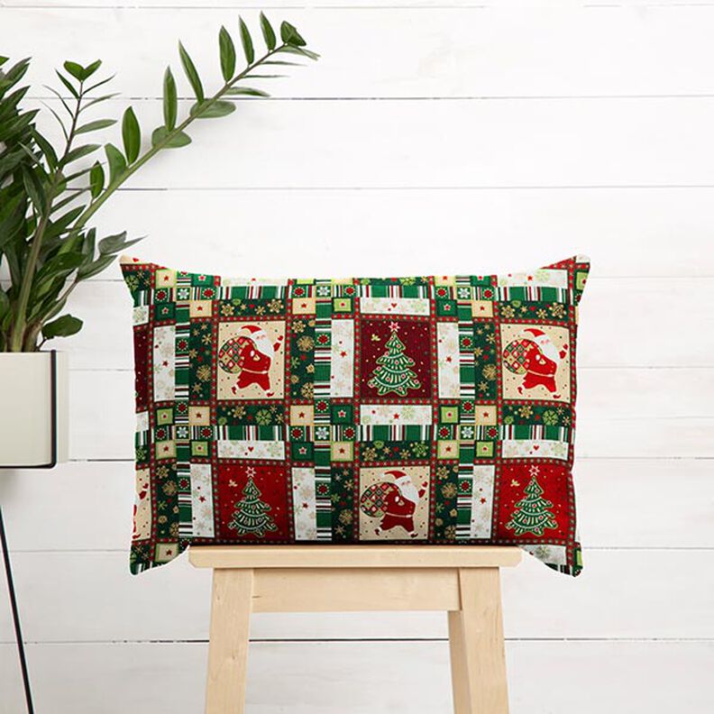 Bomullspoplin Färgglatt julmotiv – grön, image number 8