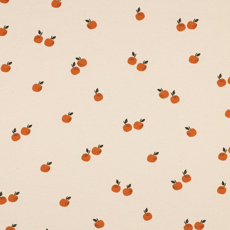 GOTS Bomullsjersey apelsiner | Poppy Fabrics – ljusbeige/karamell,  image number 1