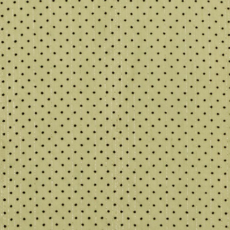chiffong glitterränder och prickar – ljusoliv, image number 1