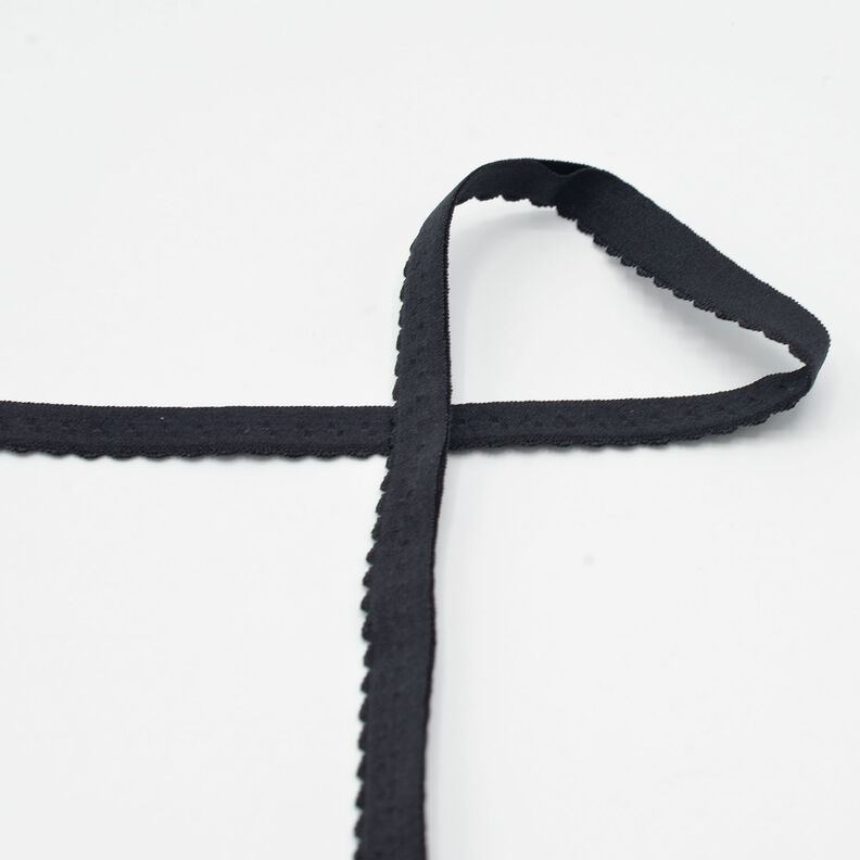Elastisk kantband spets [20 mm] – svart,  image number 1