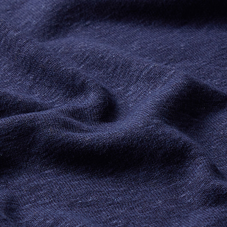 Finstickat viskos-linne-mix – marinblått, image number 2