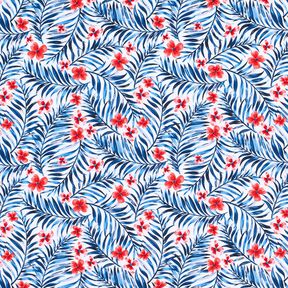 Baddräktstyg Blommor och palmblad – vit/indigo, 