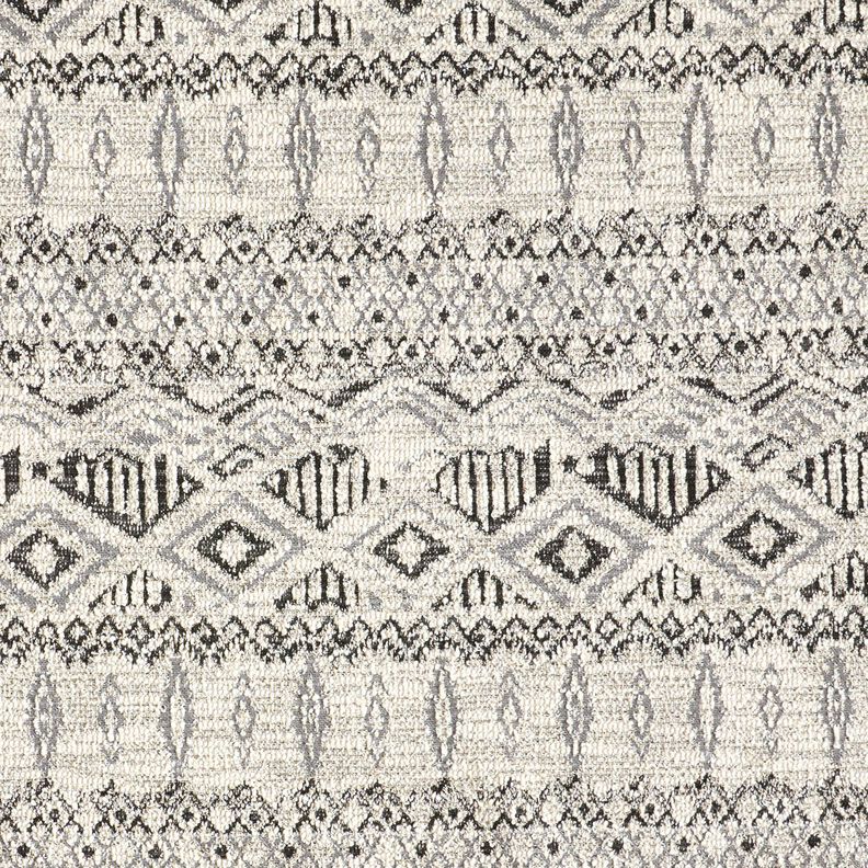 Stickad bouclé ikatmönster – grått/vit, image number 1