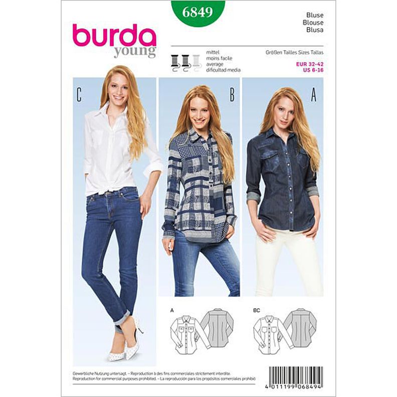 Blus, Burda 6849,  image number 1