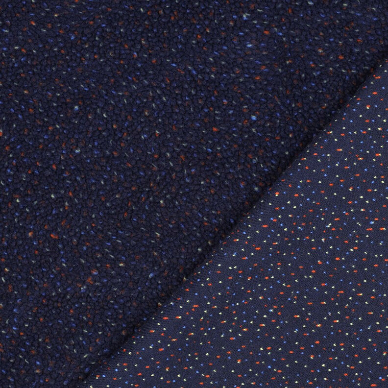 Teddyplysch Tweed Melange | Poppy Fabrics – marinblått, image number 4
