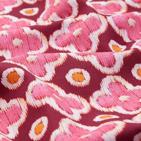 Dekorationstyg Canvas Broderi-look – bordeauxröd/pink, 