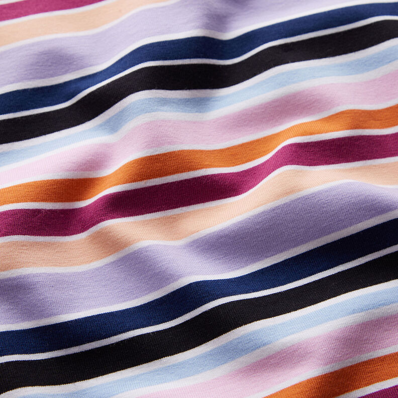 Bomullsjersey f&auml;rgglada r&auml;nder | by Poppy druva/apricot,  image number 2