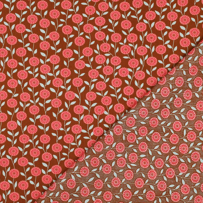 Bomullspoplin Sommarblommor | Poppy Fabrics – hummer/brons,  image number 4