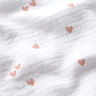 Muslin/Dubbel-krinkelväv spridda hjärtan – vit/roséguld,  thumbnail number 2