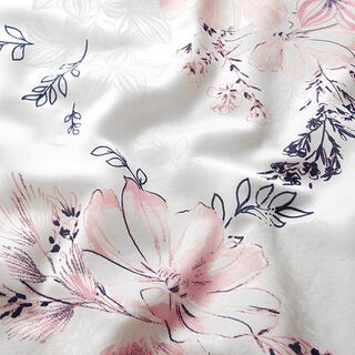 Siden-viskos-satin Stora blombuketter – vit, 