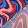 Bomullssatin Retrovågor | Poppy Fabrics – marinblått/pink,  thumbnail number 4