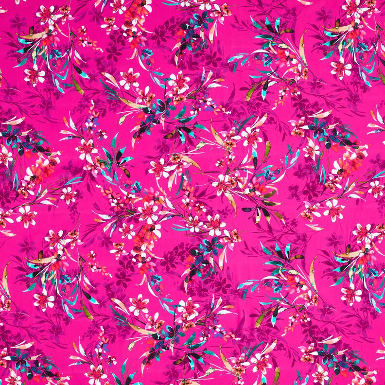 Baddräktstyg Akvarellblommor – purpur/vit,  image number 1