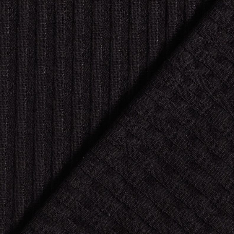 Ribbad jersey enkelt stickmönster – svart,  image number 4