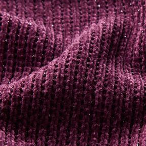 Glitter chenille – aubergine/silvermetallic, 