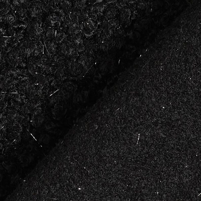 Stickad bouclé blanka trådar – svart,  image number 3