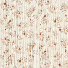 Muslin/Dubbel-krinkelväv småblommor – yllevit, 