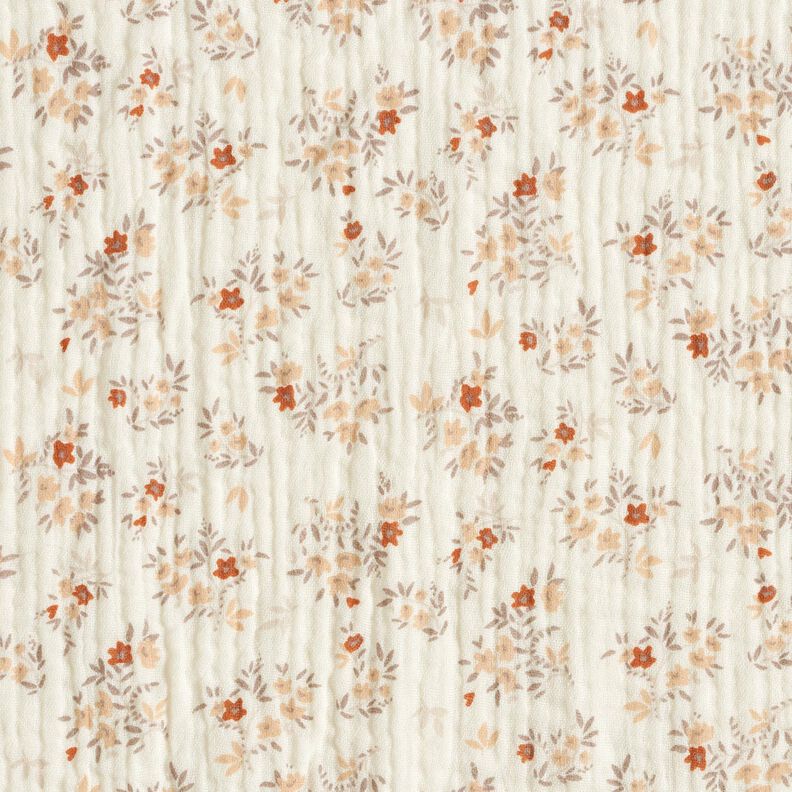 Muslin/Dubbel-krinkelväv småblommor – yllevit,  image number 1