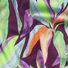 Bomullssatin Blad digitaltryck | Poppy Fabrics – aubergine/ljusgrön,  thumbnail number 2