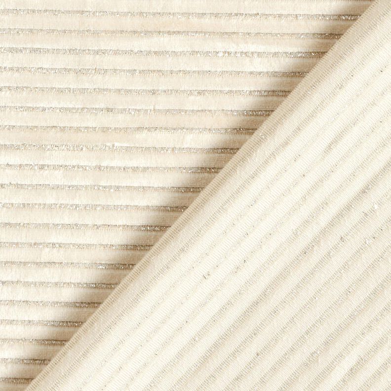 Plyschtyg glitterränder – ljusbeige/silvermetallic, image number 4