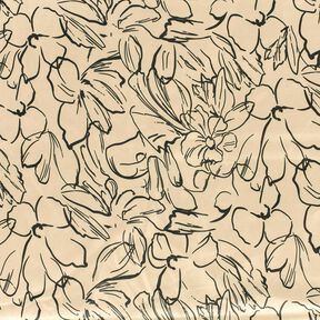 stretch velour blomsterskisser – sand/svart, 