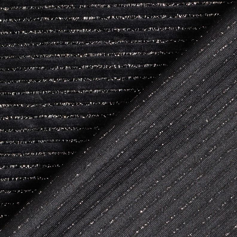Plyschtyg glitterränder – svart/silvermetallic, image number 4