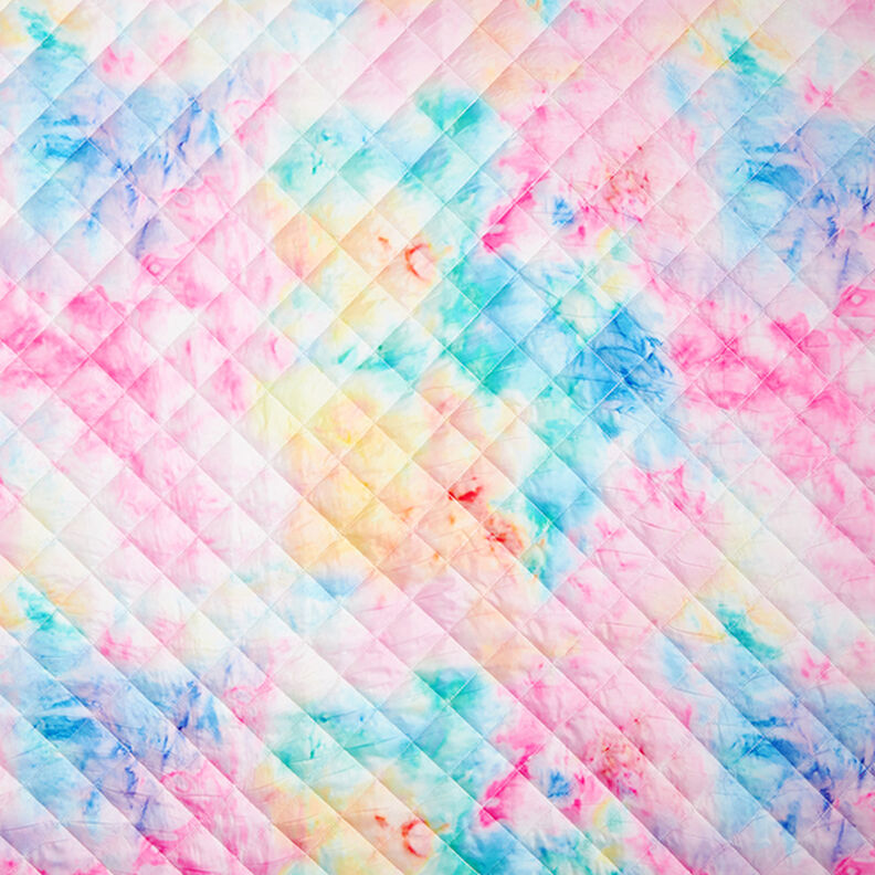 Quiltat tyg regnbågar färggradient – vit/färgmix,  image number 1