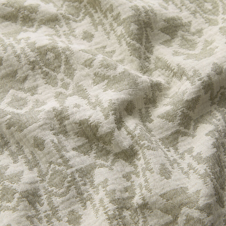 Muslin/Dubbel-krinkelväv Jacquard-Aztekmönster | by Poppy ljus kaki/dimgrå, image number 3