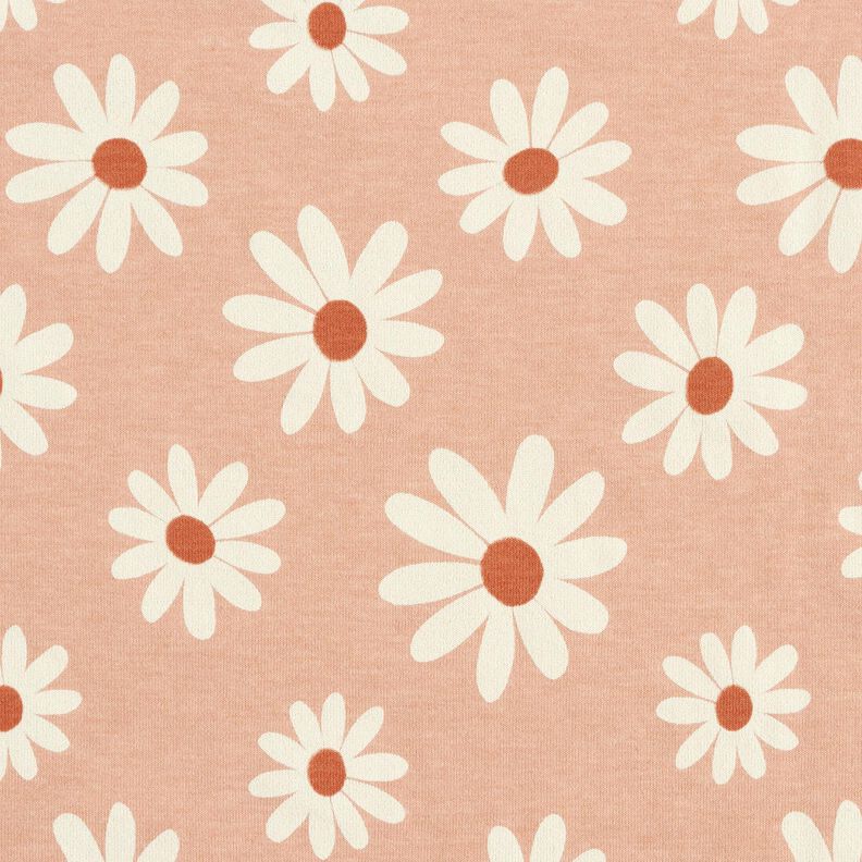 Bomullsblandning Jersey småblommor – ljus gammelrosa, image number 1