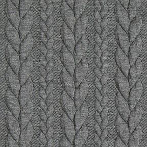 Jerseyjacquard Cloqué Flätat mönster – mörkgrå, 