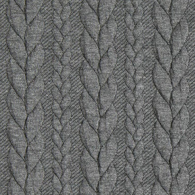 Jerseyjacquard Cloqué Flätat mönster – mörkgrå,  image number 1