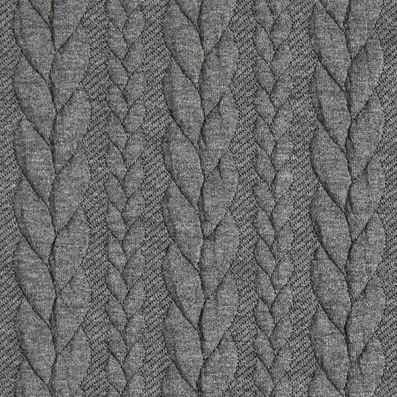 Jerseyjacquard Cloqué Flätat mönster – mörkgrå,  image number 1