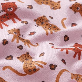 Ekologisk bomullsjersey lycklig leopard – rosa, 