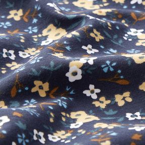 Bomullsjersey Millefleur – nattblå, 