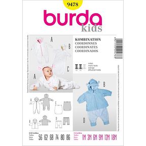 Babyoverall / Jacka / Fotsäck / Byxor, Burda 9478, 