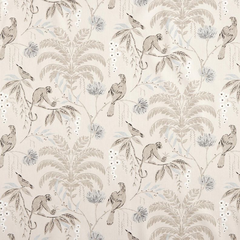 Dekorationstyg Bomullssatin Tropisk djungel – cashew,  image number 1