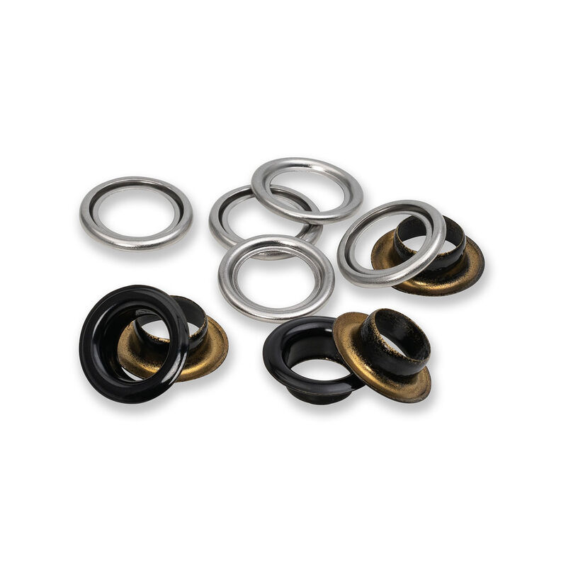 Öljetter med brickor [20 stycken | Ø 11 mm] | Prym – svart/silvermetallic,  image number 2